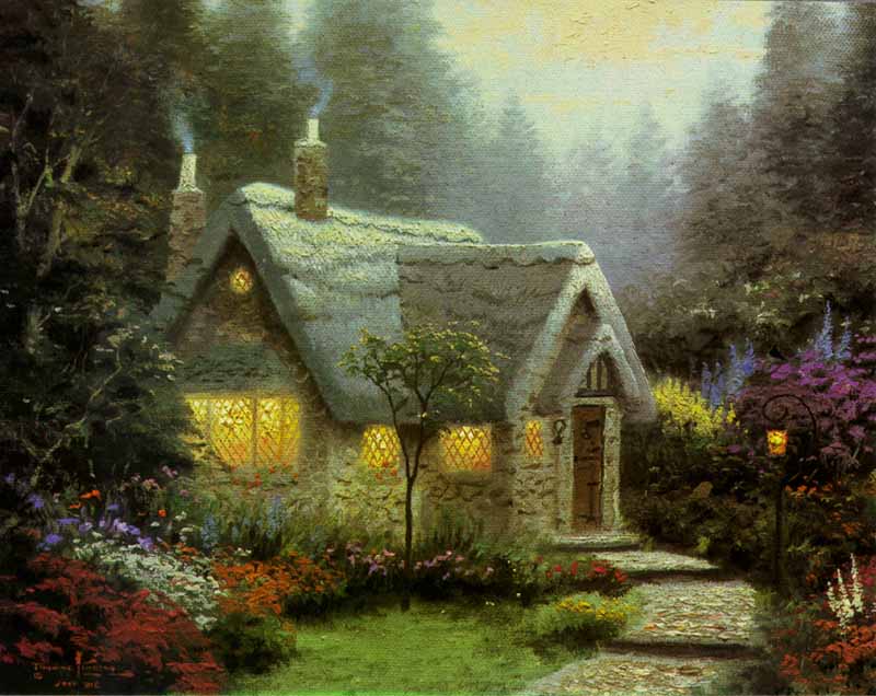 Cedar Nook Cottage (8 x 10 Paper) by Thomas Kinkade