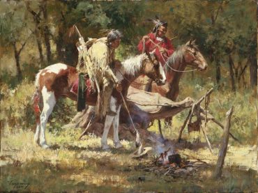 Hasty Retreat by Howard Terpning