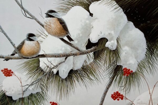 Winter Retreat - Chickadees (Excellent Condition)